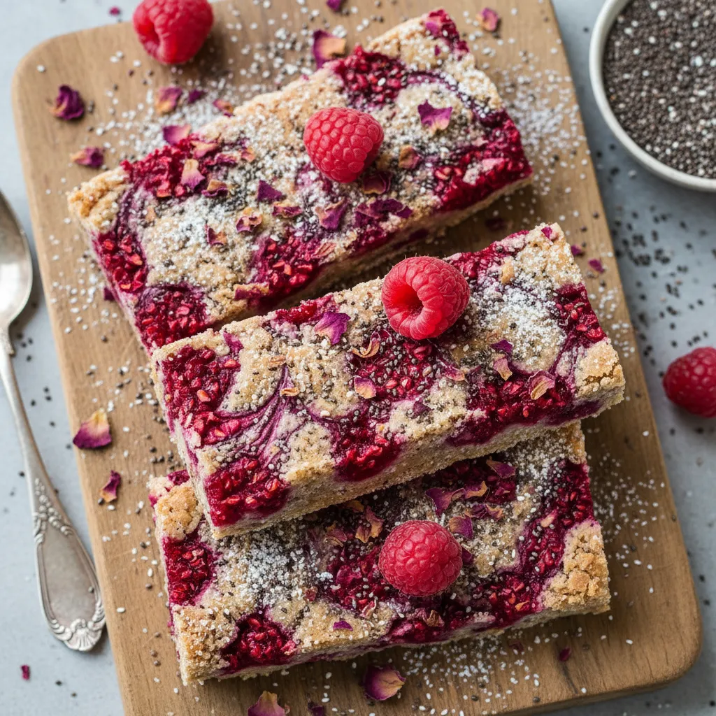 Rose Petal Raspberry Chia Energy Bars