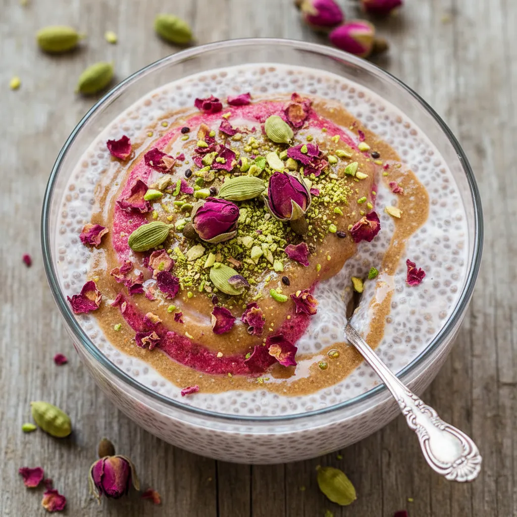 Rose Petal and Cardamom Chia Delight