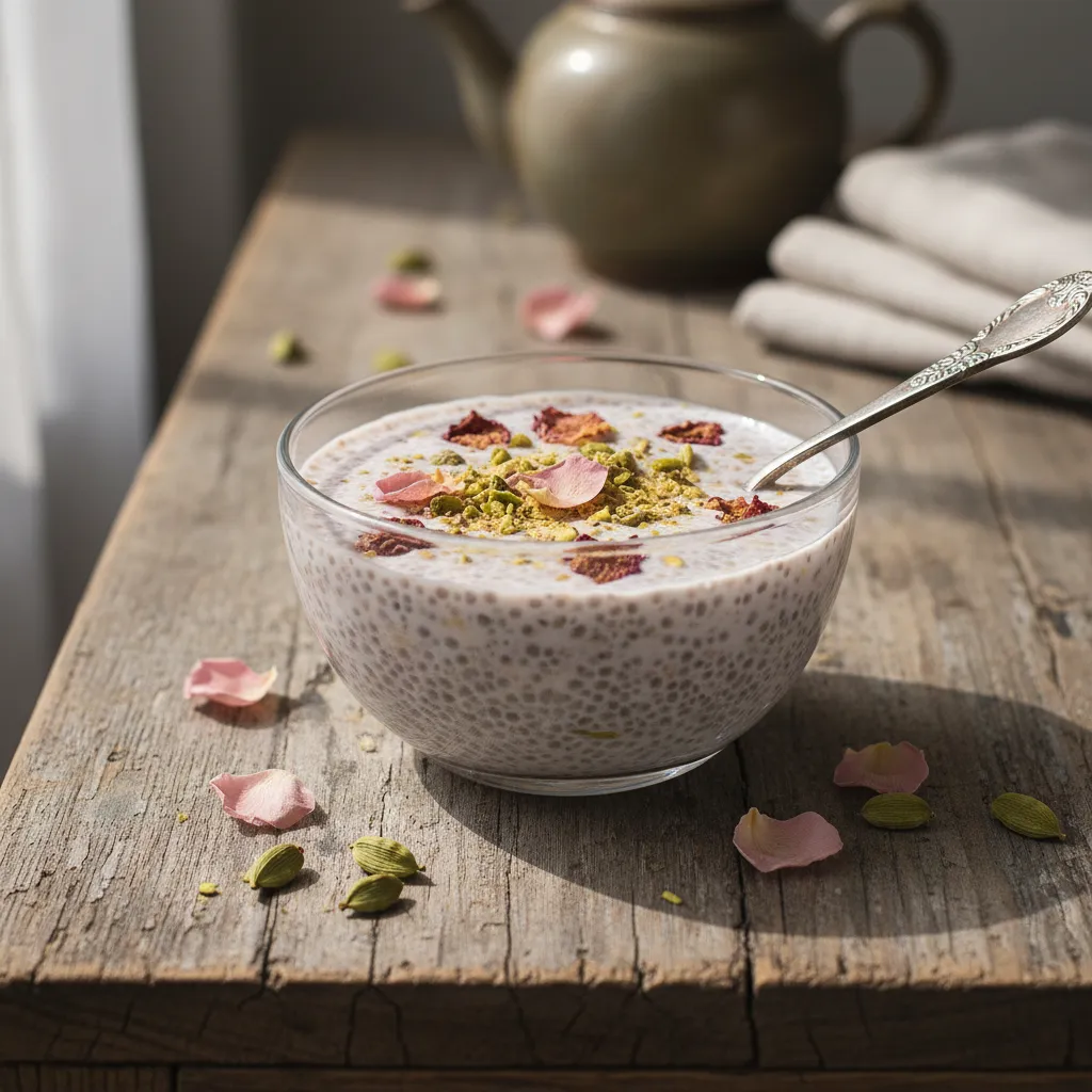 Rose Petal and Cardamom Chia Delight
