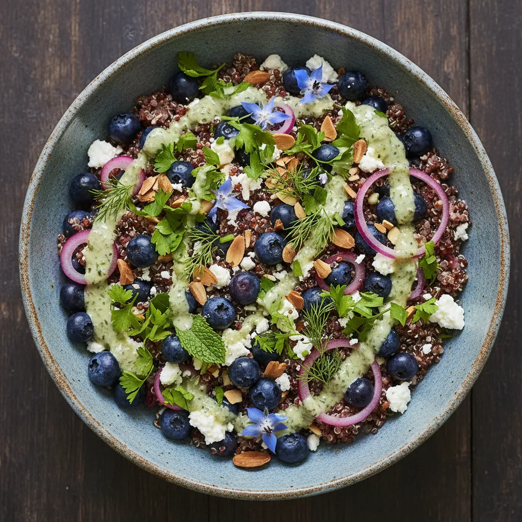 Savory Blueberry & Quinoa Bowl with Herb Dressing