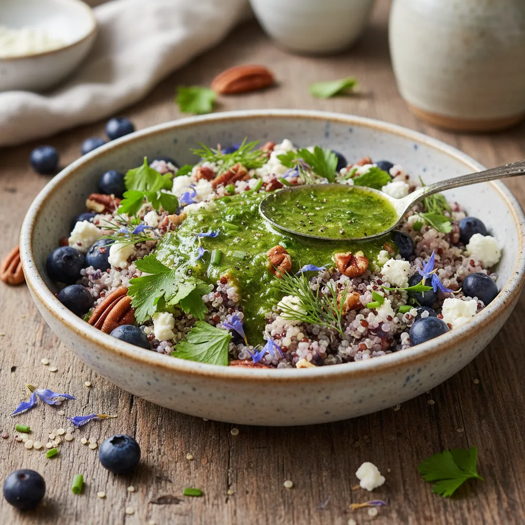 Savory Blueberry & Quinoa Bowl with Herb Dressing