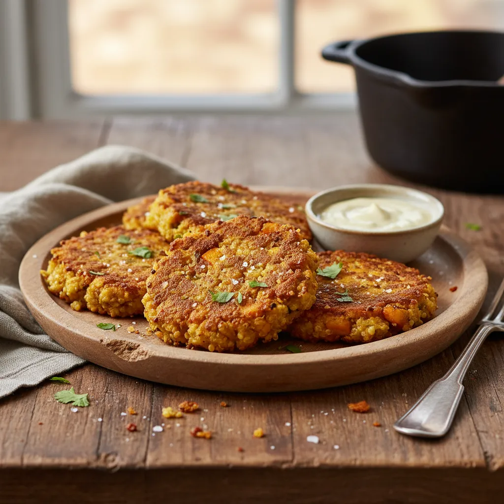 Savory Curry-Spiced Butternut Squash Quinoa Fritters