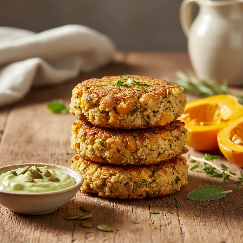 Savory Herb-Infused Butternut Squash & Quinoa Cakes