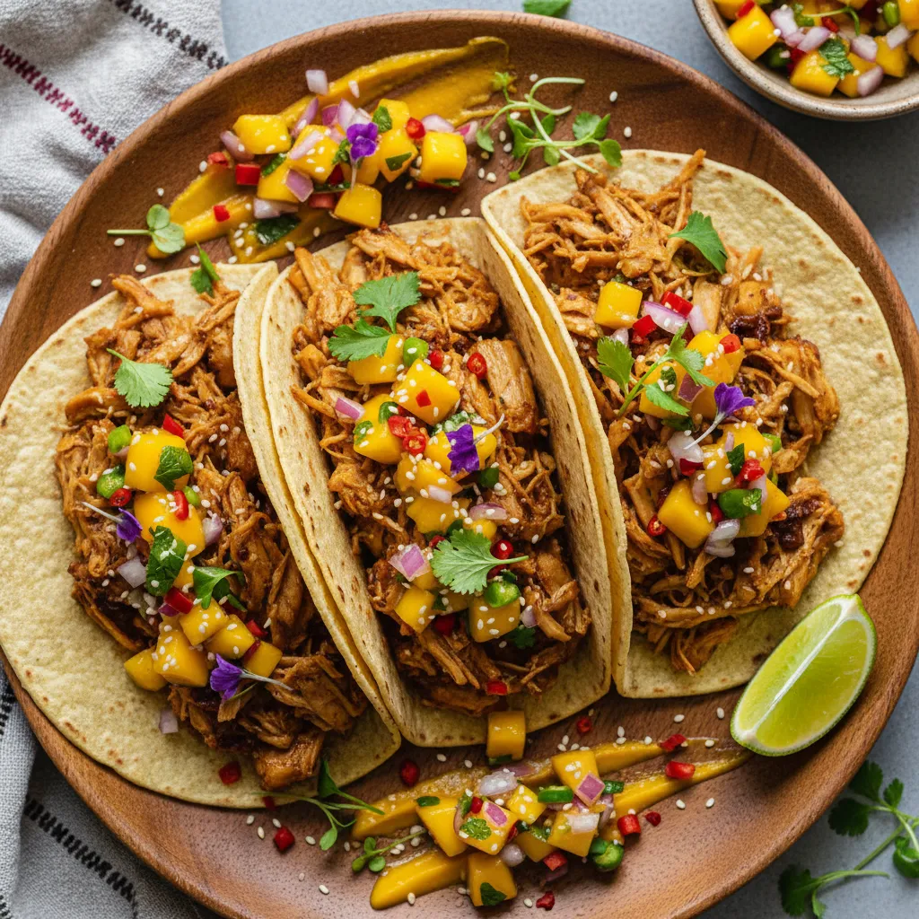 Savory Jackfruit Tacos with Spicy Mango Salsa