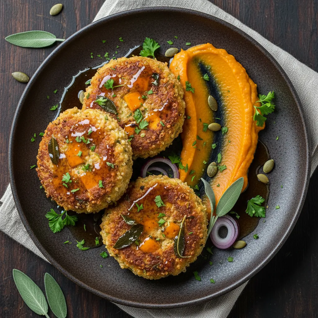 Savory Maple-Glazed Pumpkin and Sage Quinoa Pattice