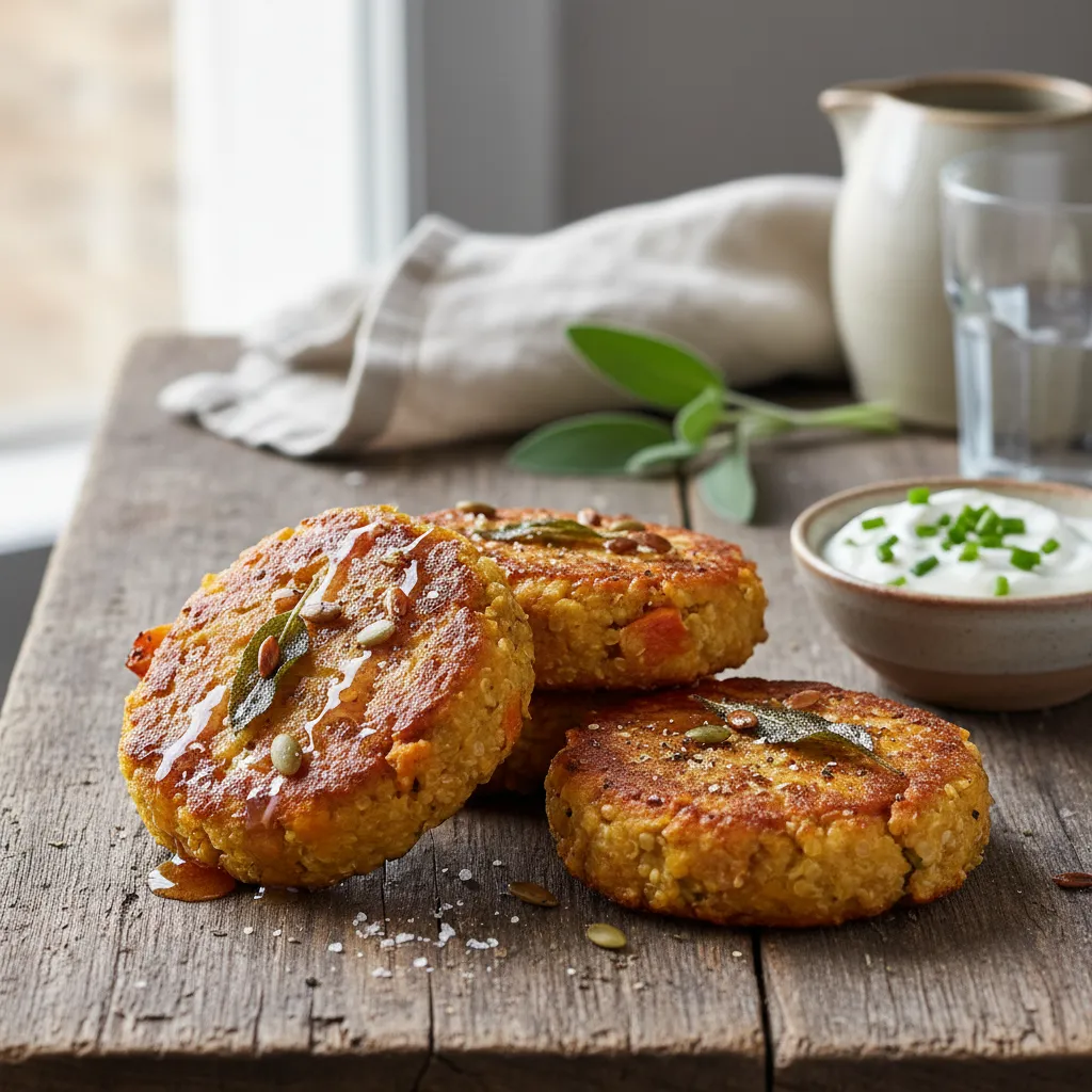 Savory Maple-Glazed Pumpkin and Sage Quinoa Pattice
