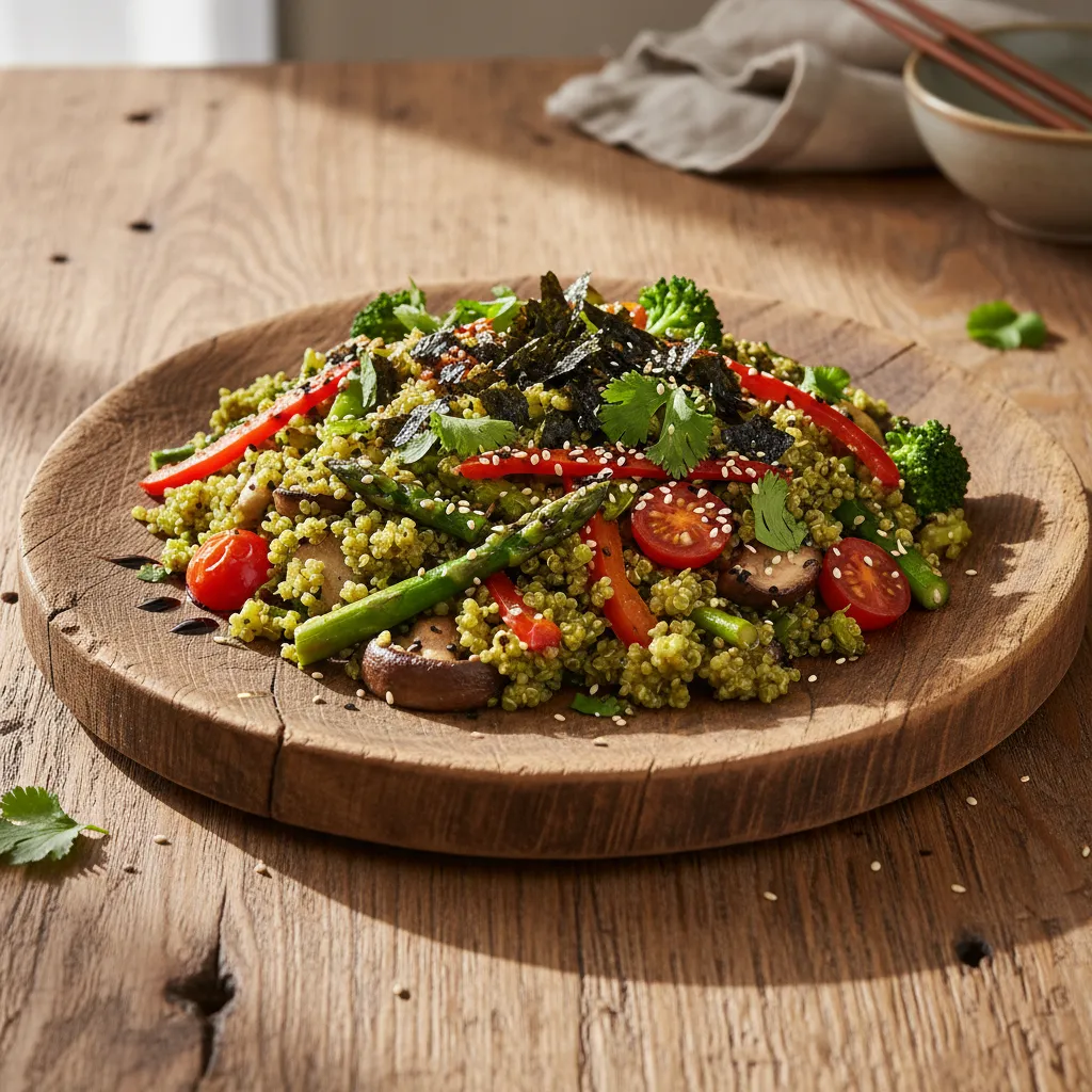 Savory Matcha Quinoa Stir-Fry with Seasonal Veggies