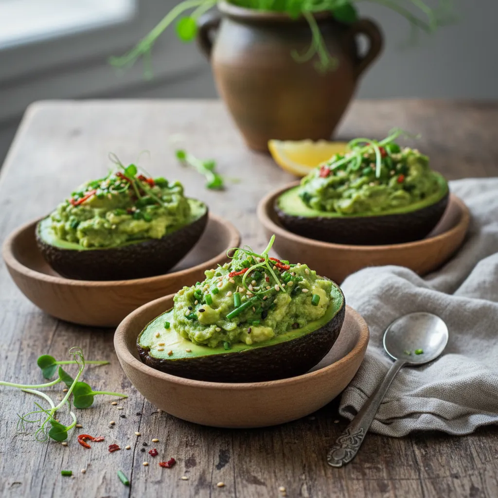 Savory Matcha & Spirulina Stuffed Avocado Boats