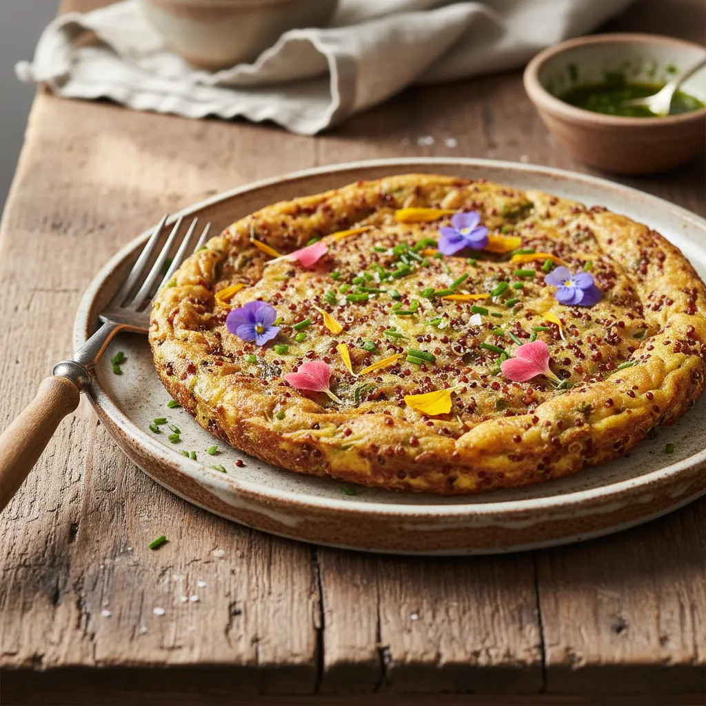 Savory Quinoa & Edible Flower Frittata