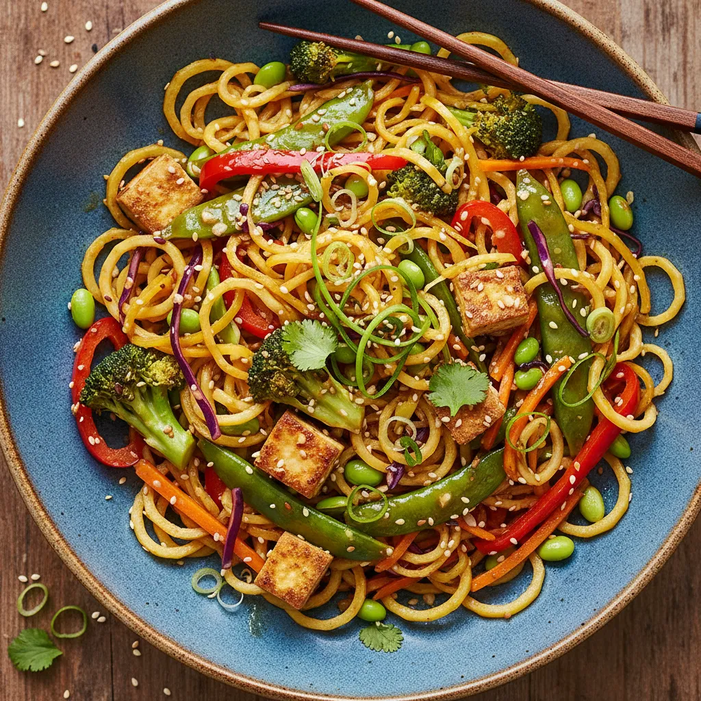 Savory Spaghetti Squash Noodle Stir-Fry with Miso Glaze
