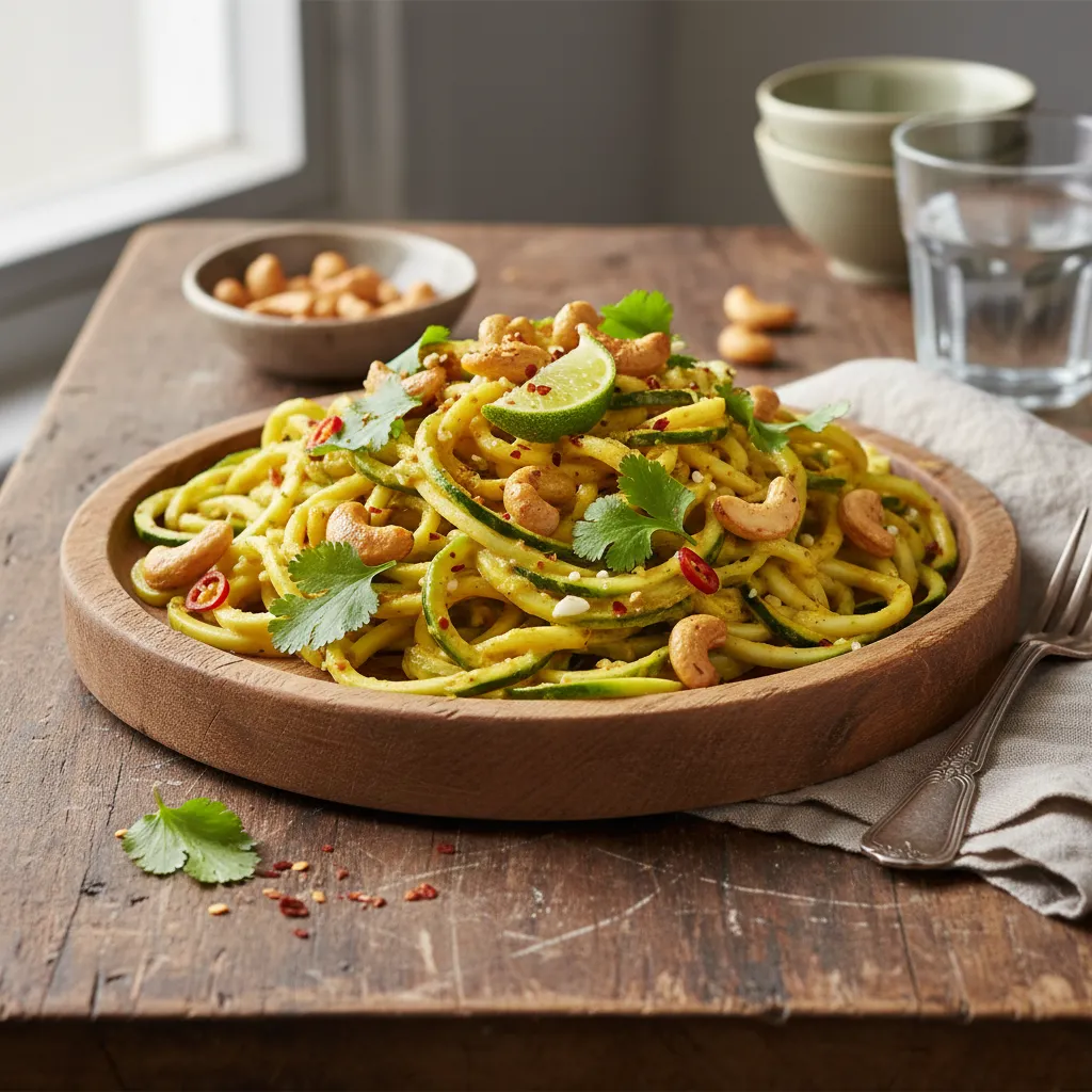 Savory Zucchini Noodles with Turmeric Cashew Cream