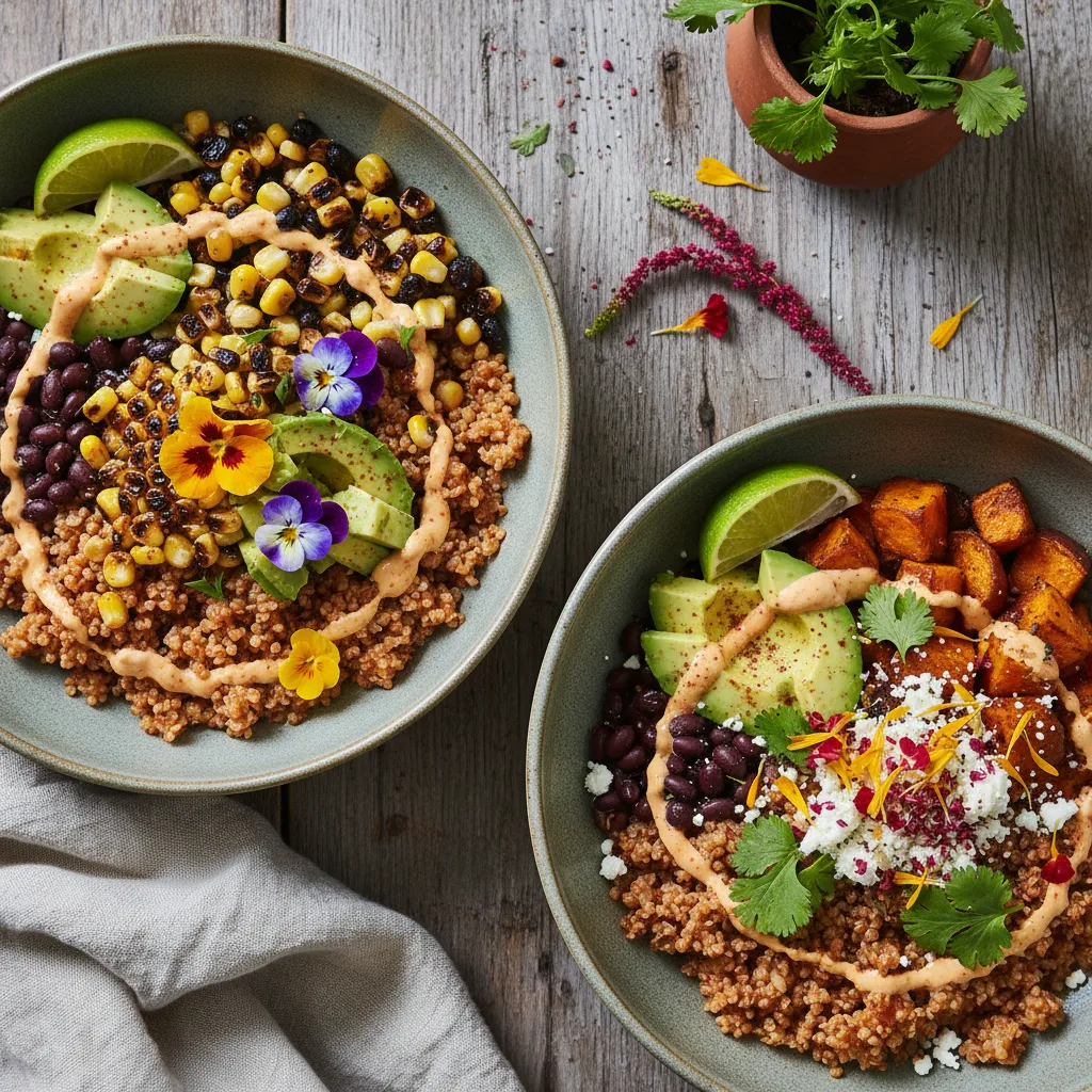 Smoky Chipotle & Edible Flower Quinoa Bowls
