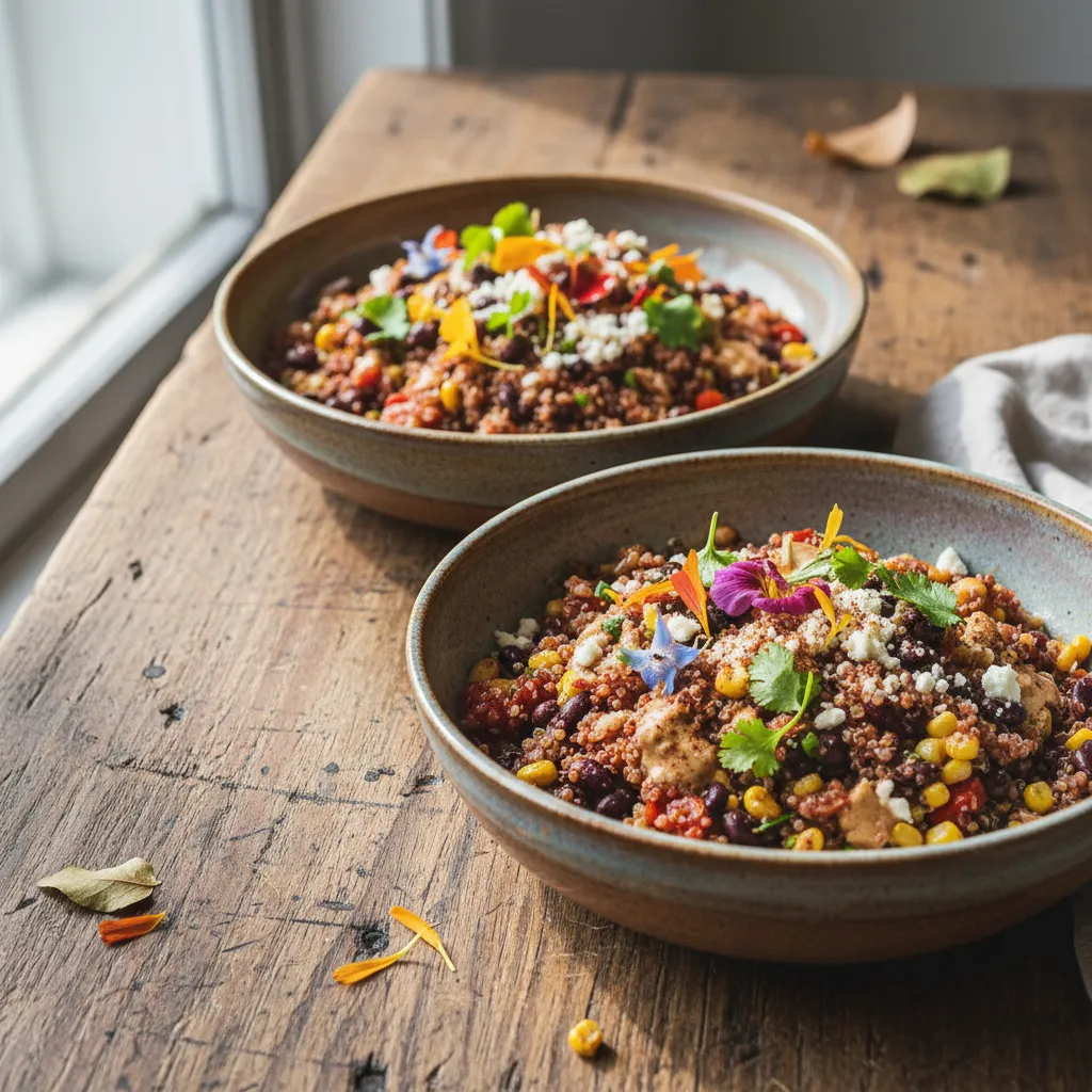 Smoky Chipotle & Edible Flower Quinoa Bowls