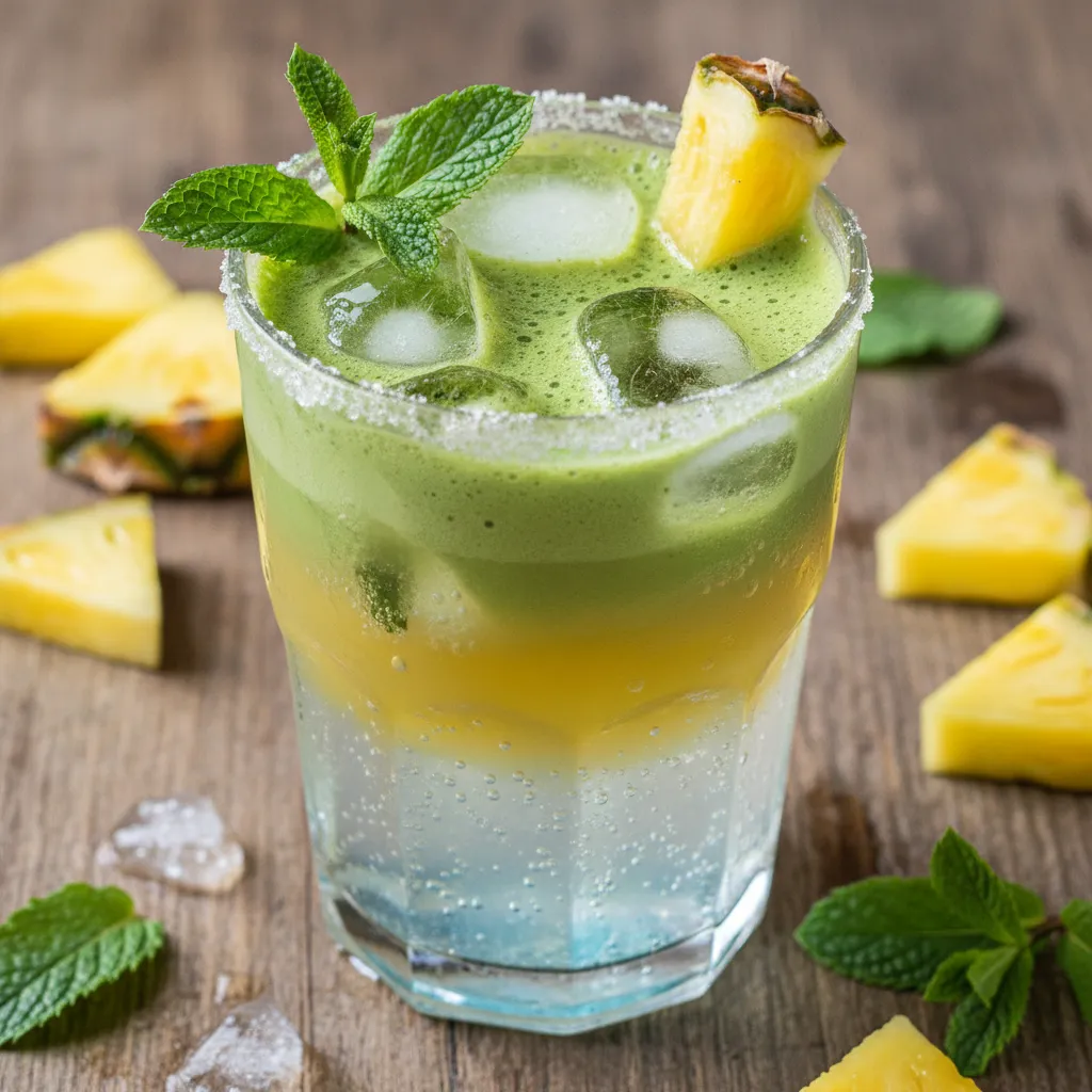 Sparkling Pineapple Mint Matcha Refresh