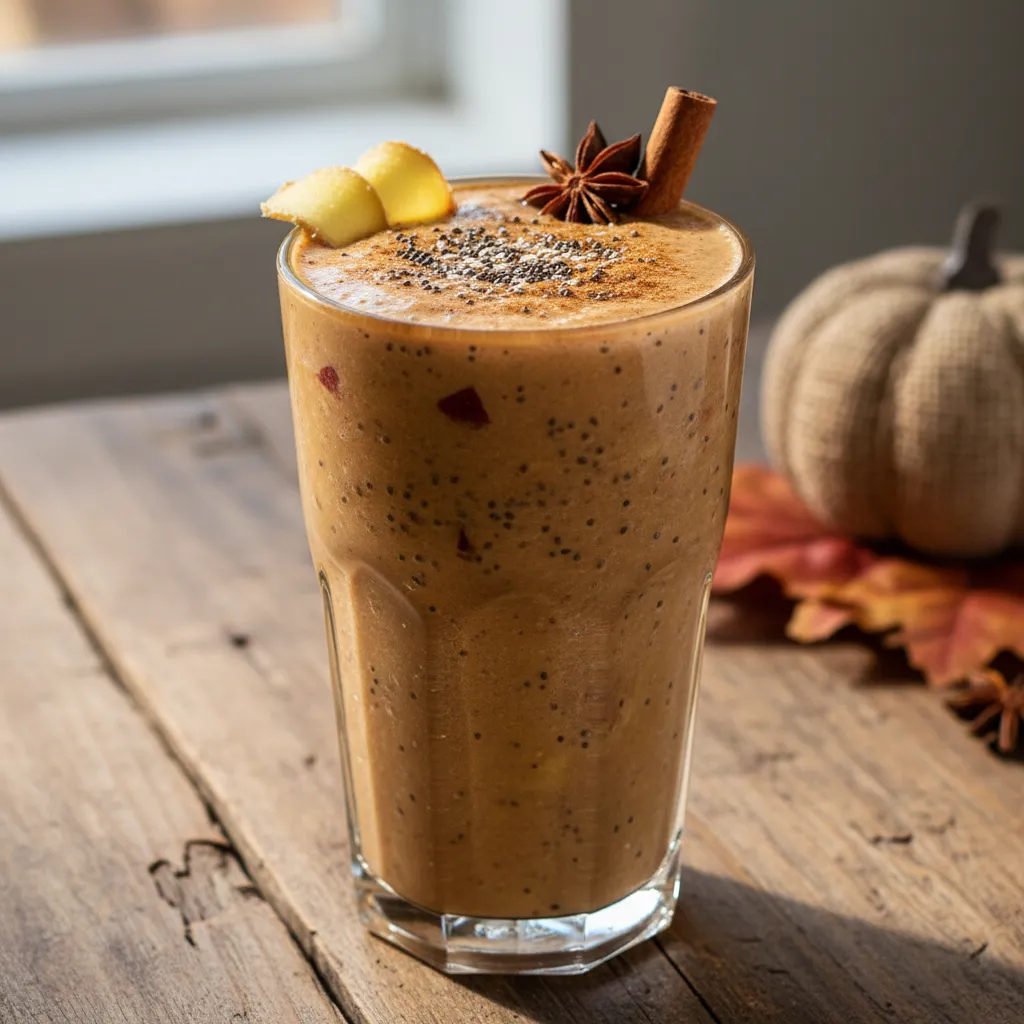 Spiced Apple Cider Smoothie with Ginger and Chia