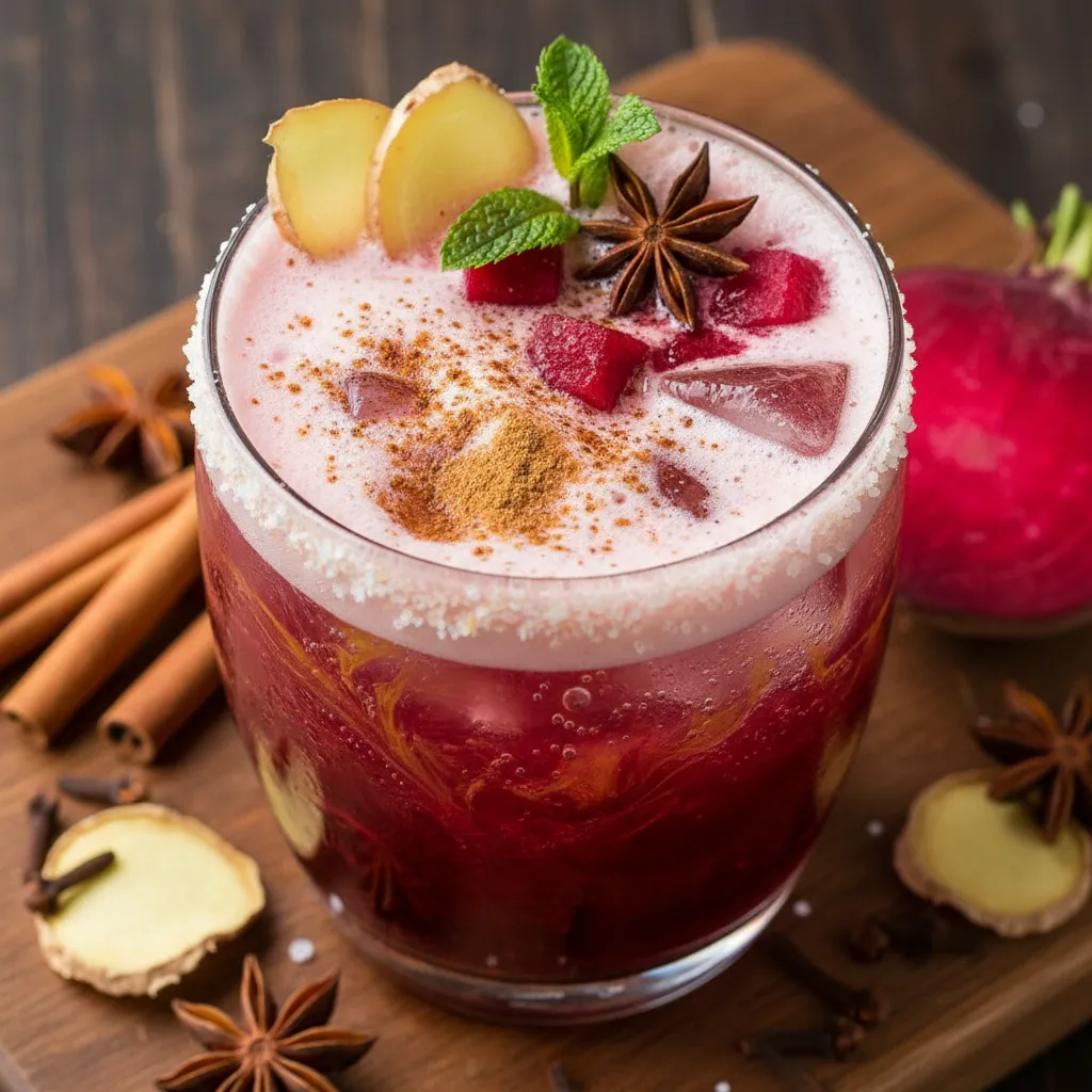 Spiced Beetroot and Ginger Kombucha Fizz