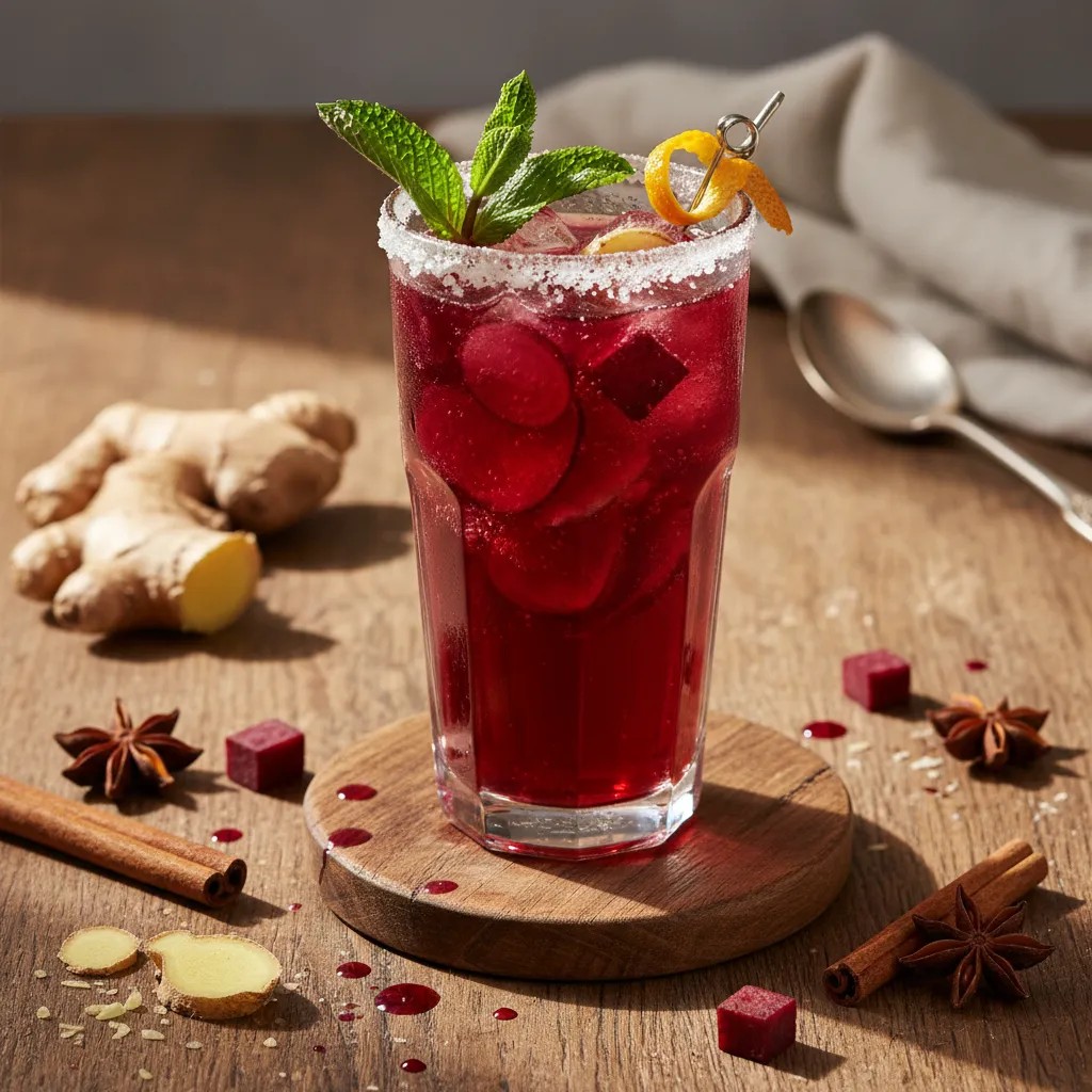 Spiced Beetroot and Ginger Sparkler