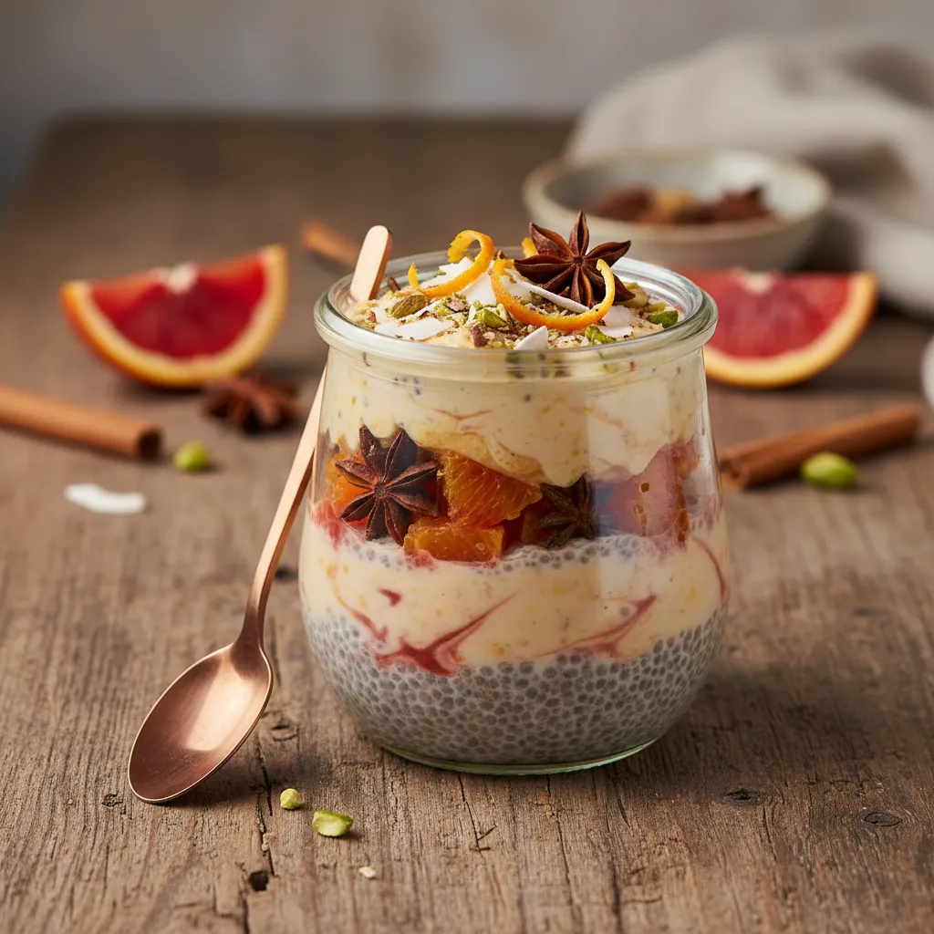 Spiced Blood Orange Chia Pudding Parfait