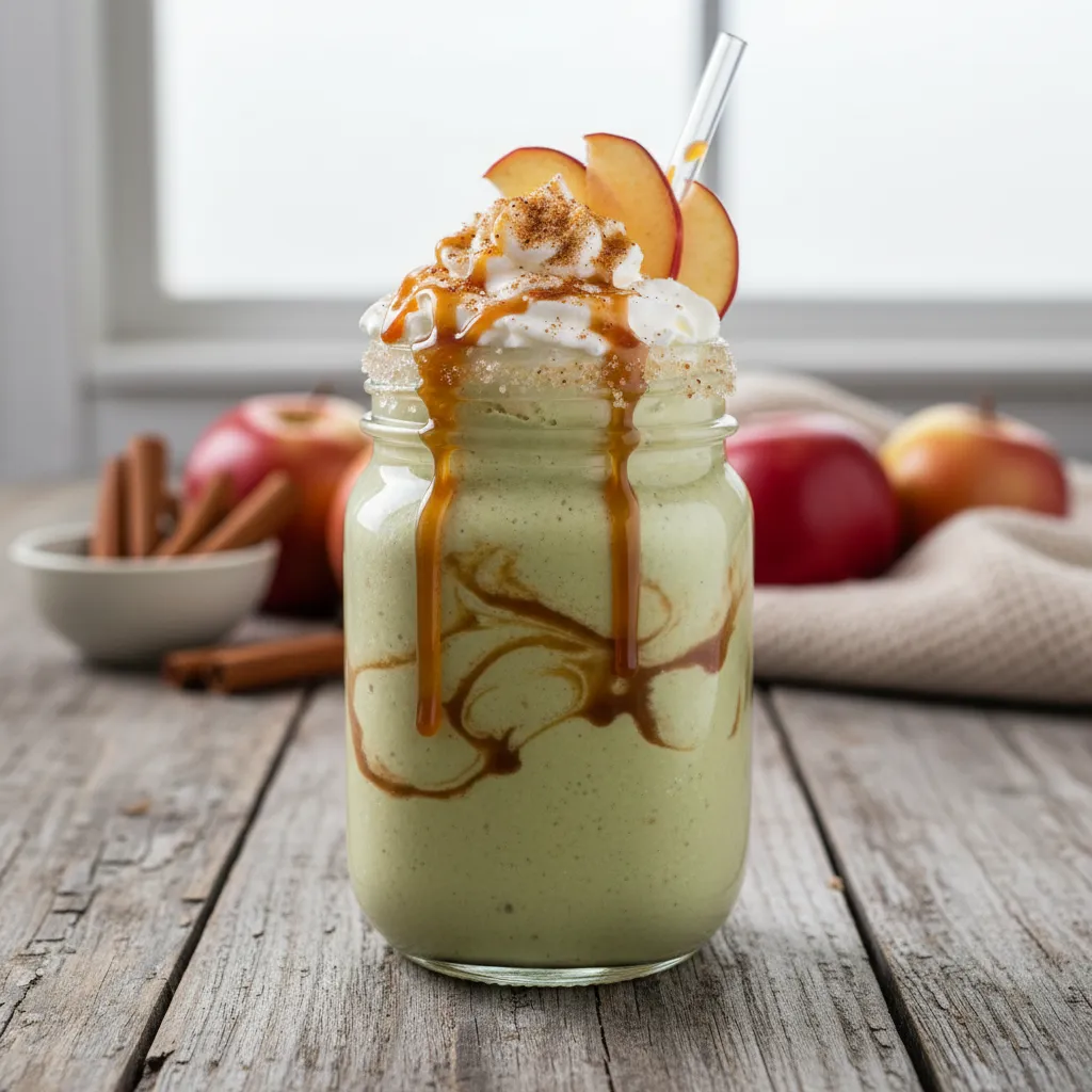 Spiced Caramel Apple Matcha Smoothie