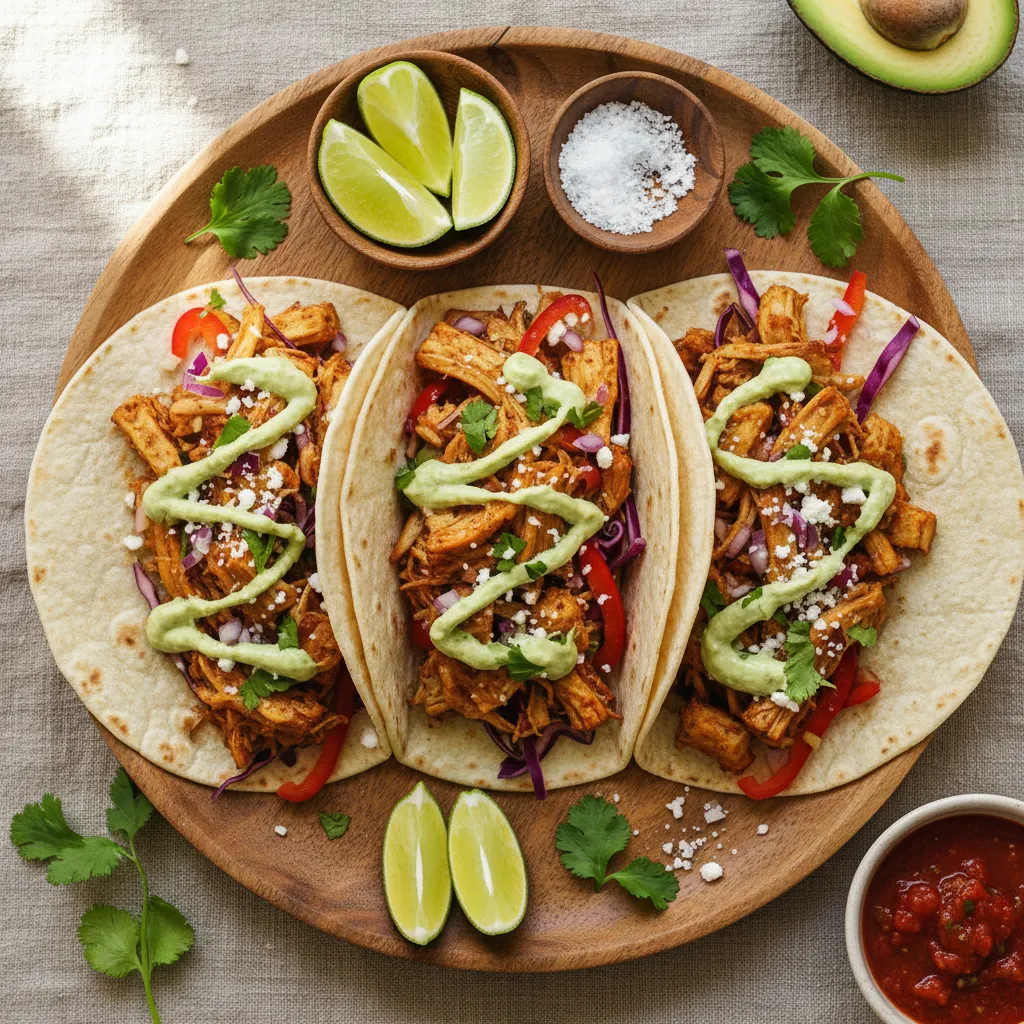 Spiced Jackfruit Tacos with Avocado Lime Crema