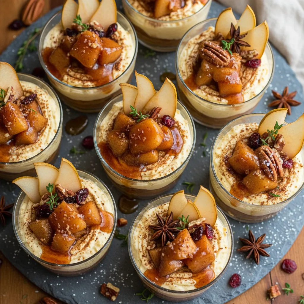 Spiced Maple Pear Vegan Cheesecake Cups