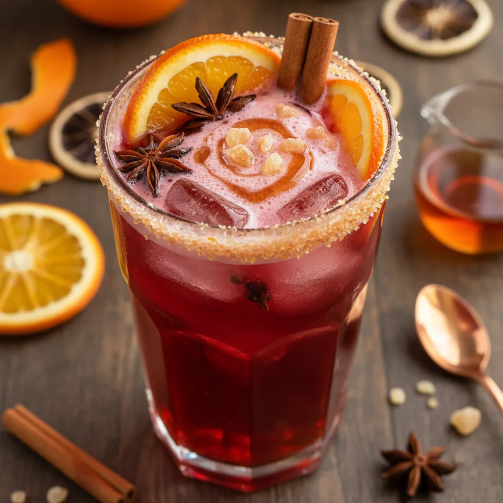 Spiced Orange Maple Hibiscus Iced Tea