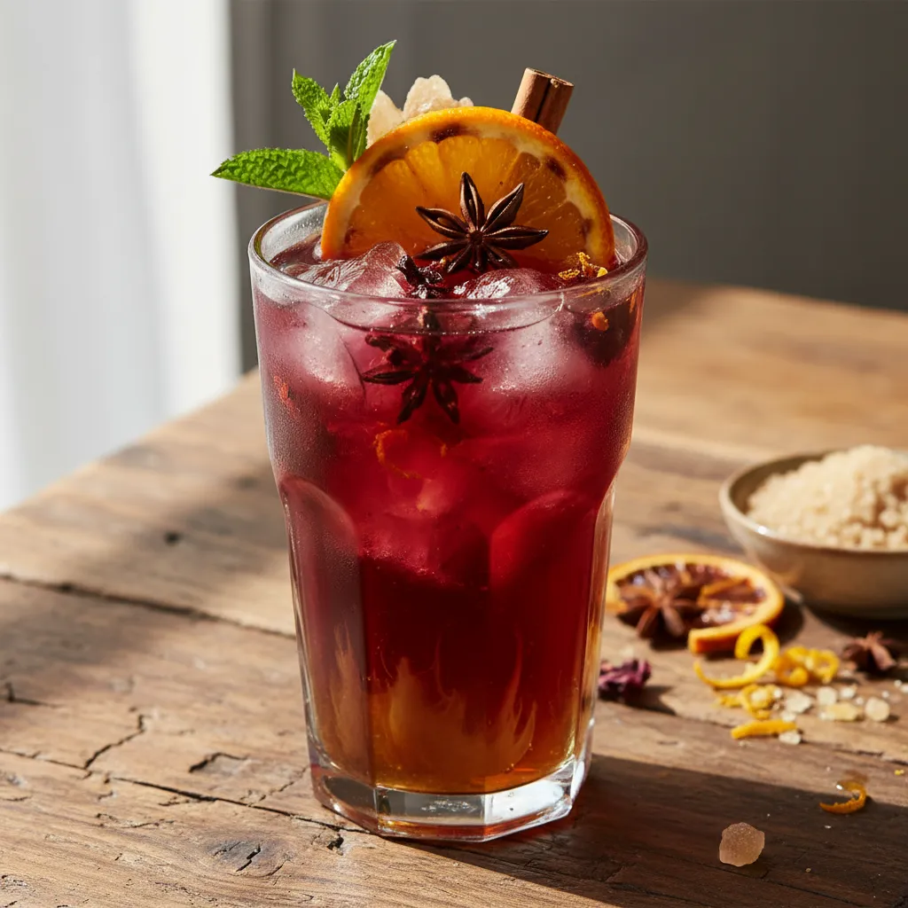 Spiced Orange Maple Hibiscus Iced Tea