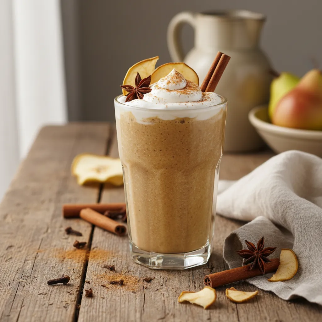 Spiced Pear and Cinnamon Infusion Smoothie with Coconut Cream