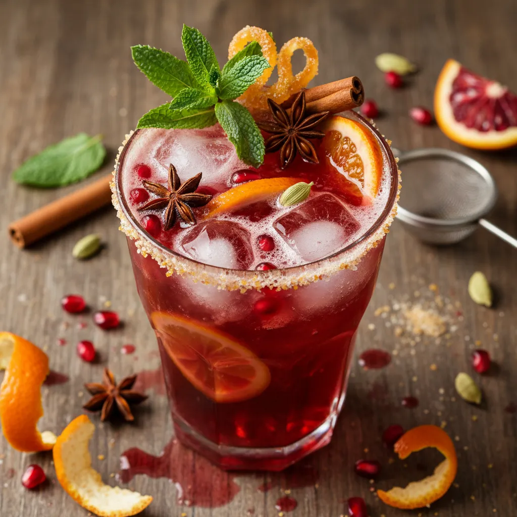 Spiced Pomegranate Citrus Sparkler
