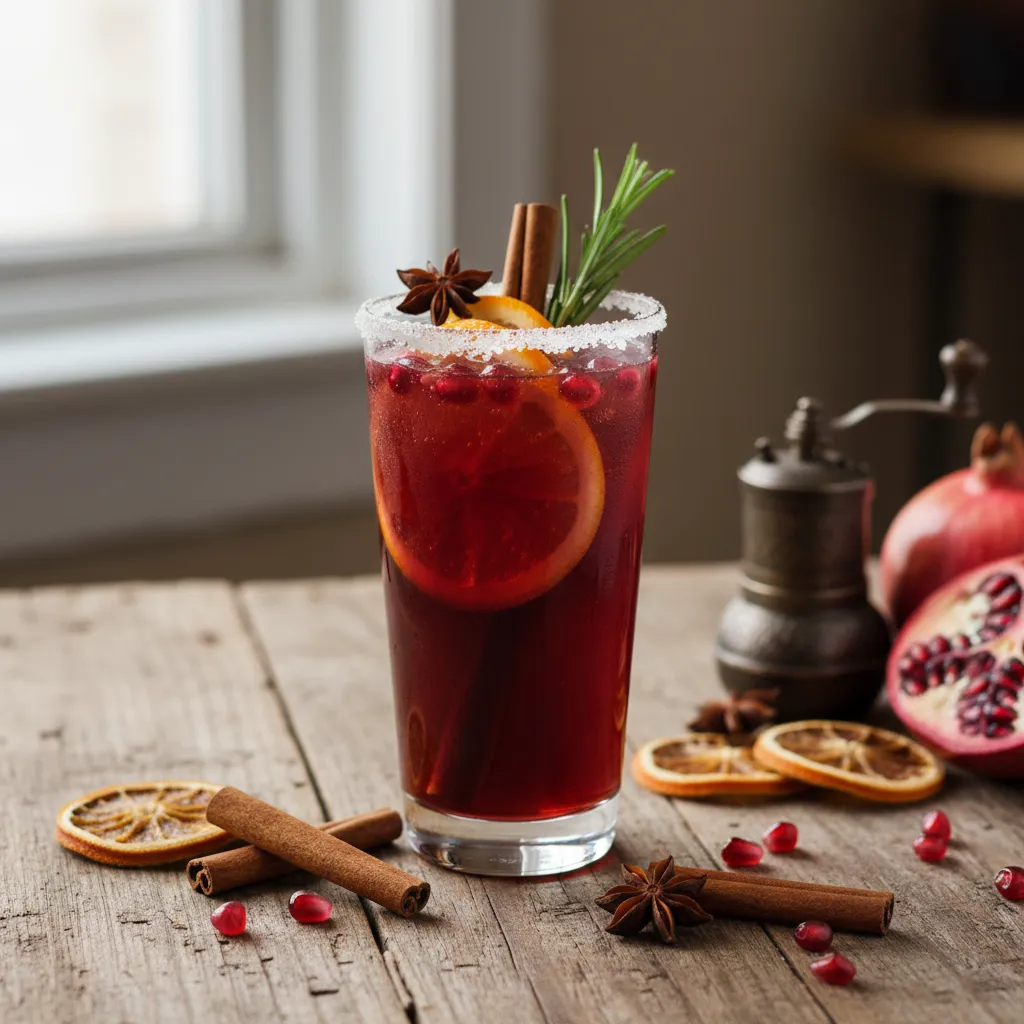 Spiced Pomegranate Citrus Sparkler