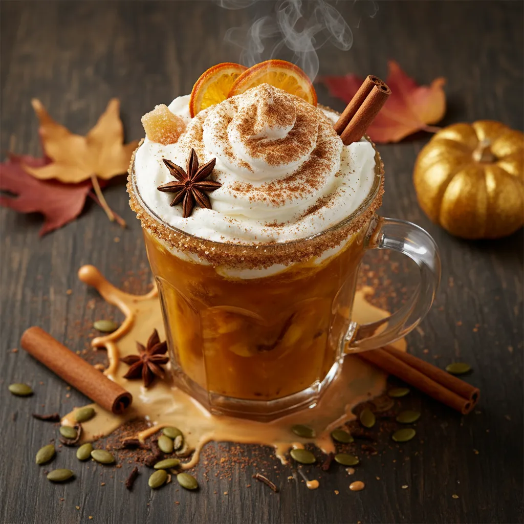 Spiced Pumpkin Chai Infusion Mocktail with Coconut Whipped Cream