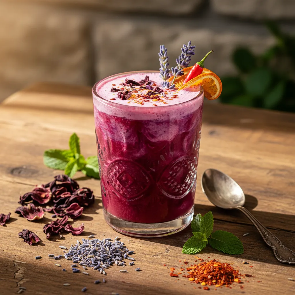 Spicy Hibiscus and Lavender Smoothie Elixir