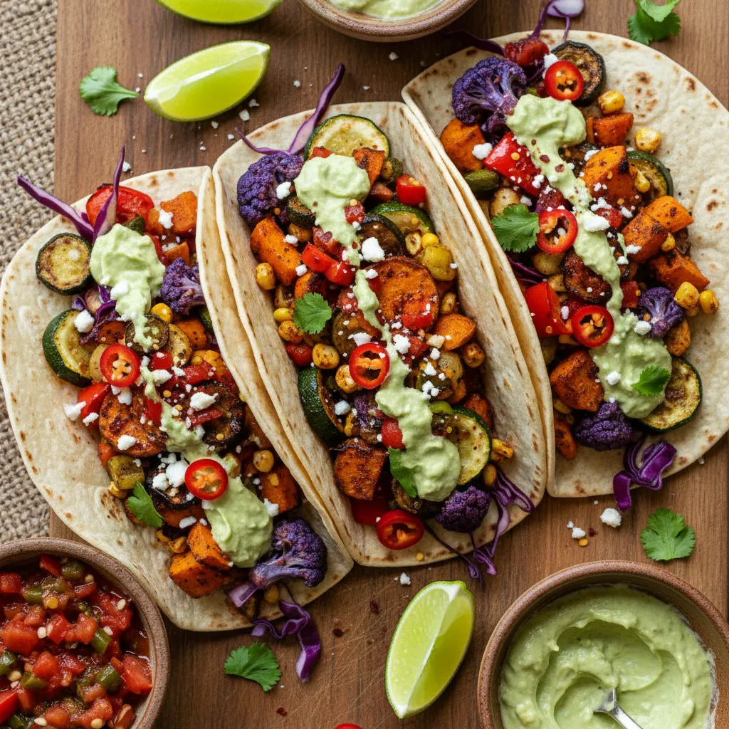 Spicy Roasted Vegetable Tacos