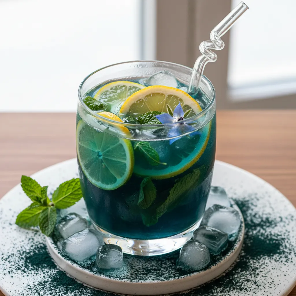 Spirulina Citrus Refresher with Mint Infusion
