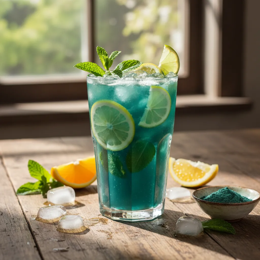 Spirulina Citrus Refresher with Mint Infusion
