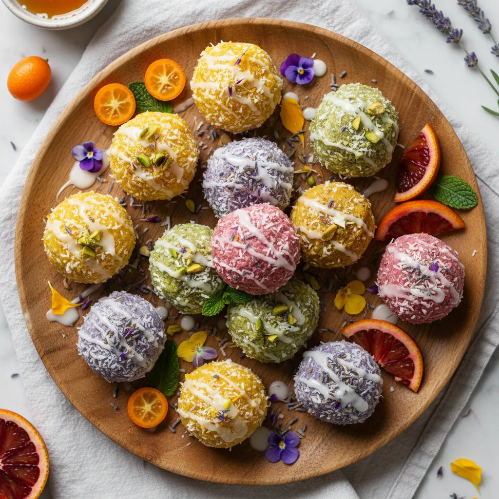 Spring Blossom Citrus Energy Bites with Lavender Infusion
