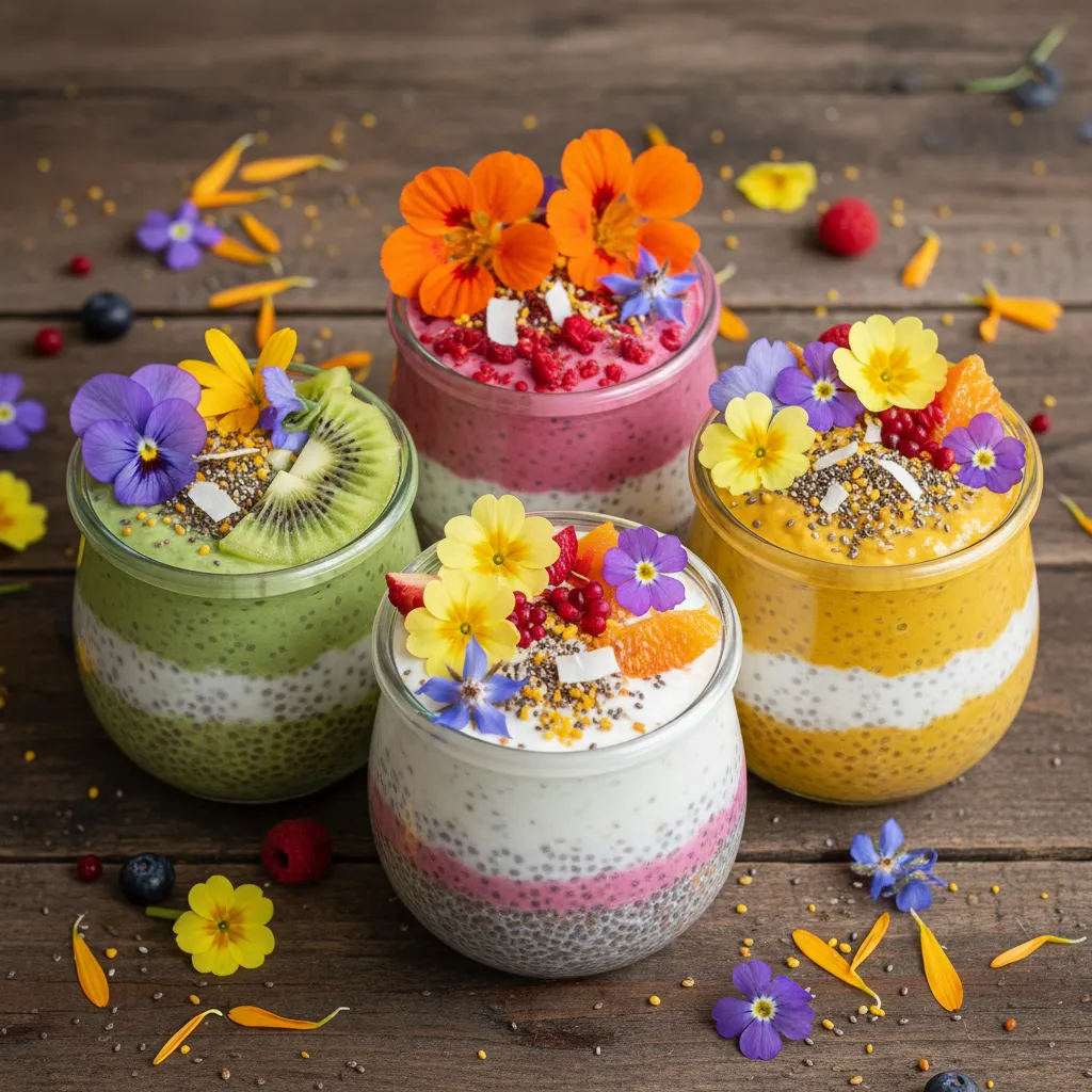 Spring Burst Edible Flower Chia Energy Cups