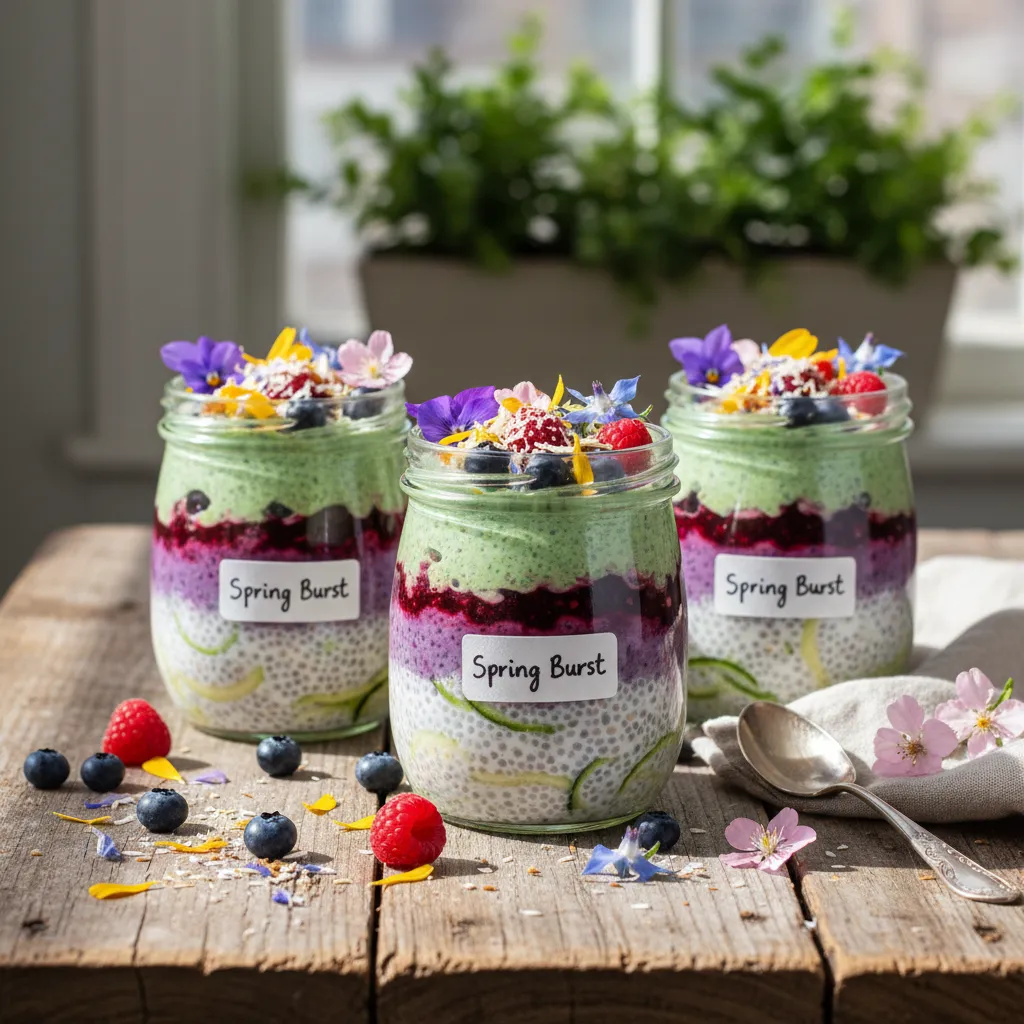 Spring Burst Edible Flower Chia Energy Cups