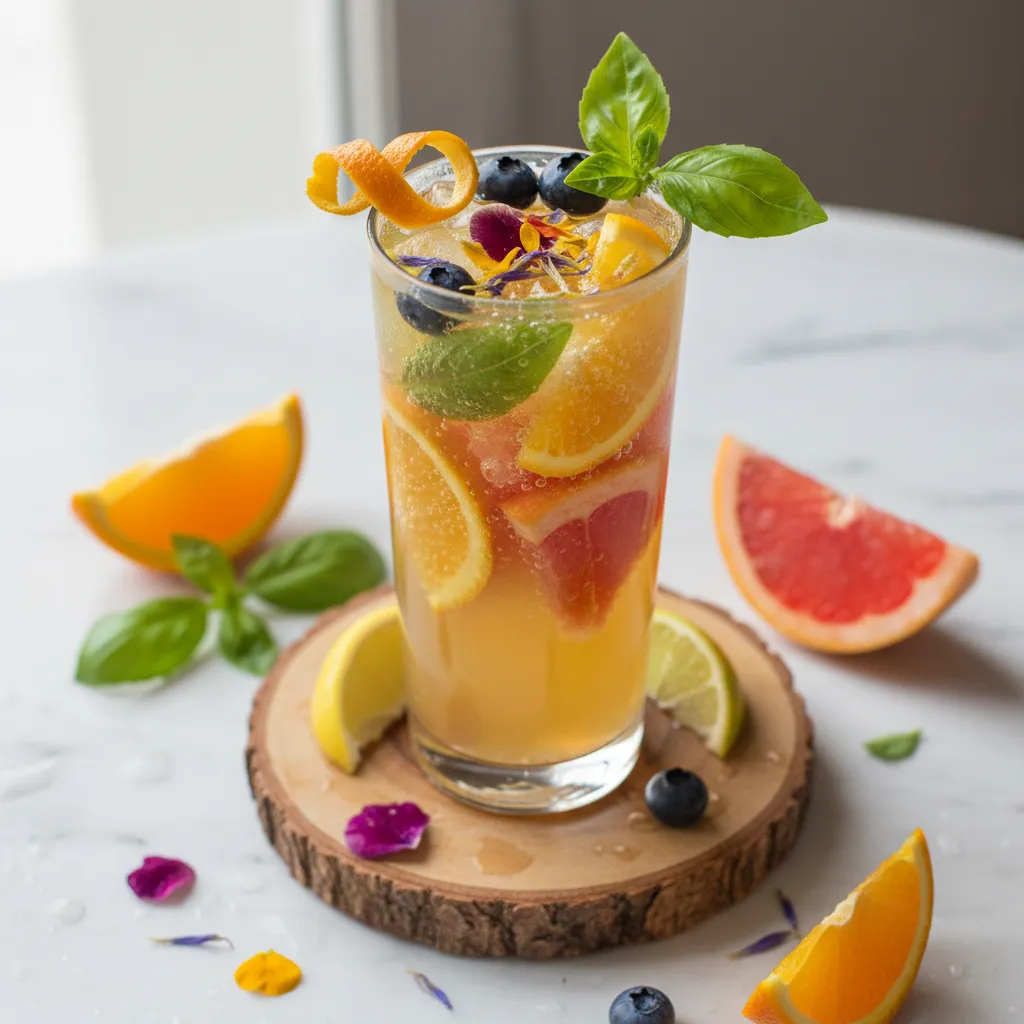 Spring Citrus Basil Infusion Sparkler