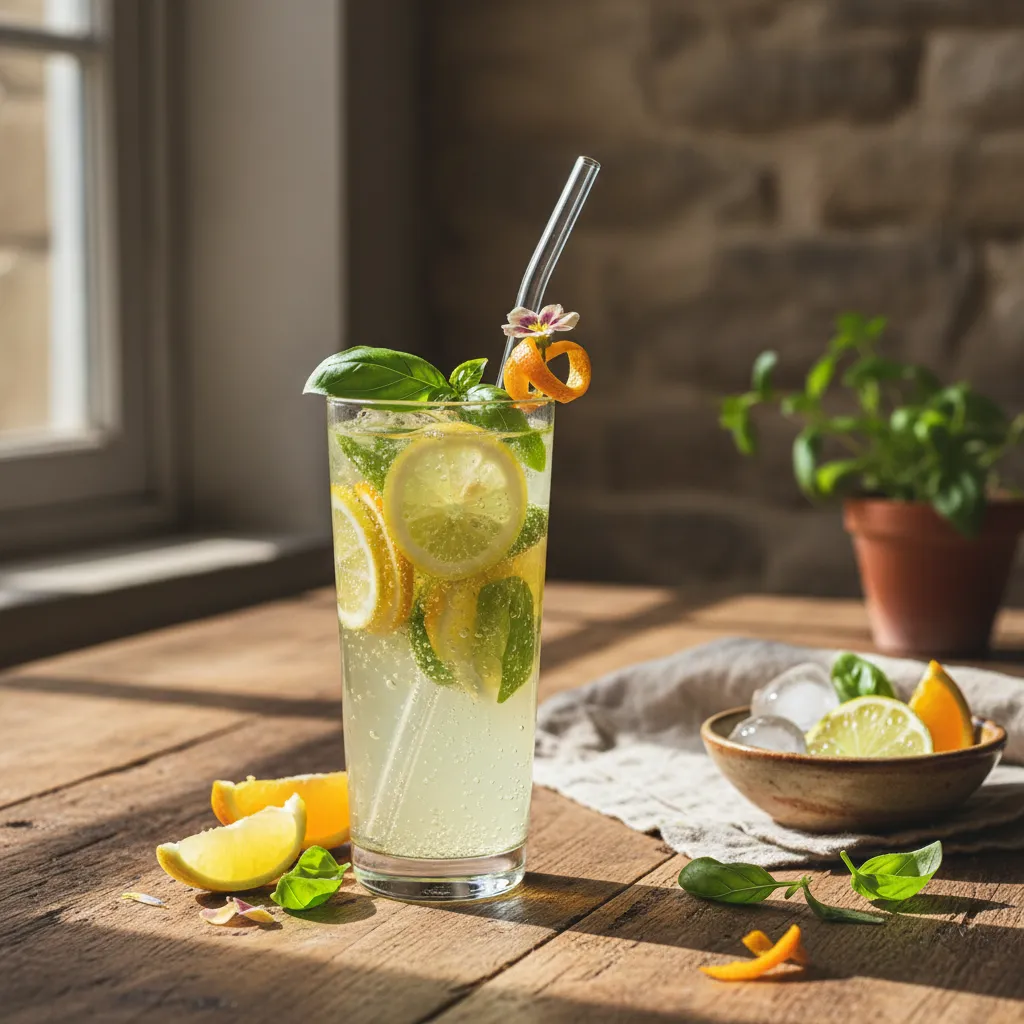 Spring Citrus Basil Infusion Sparkler