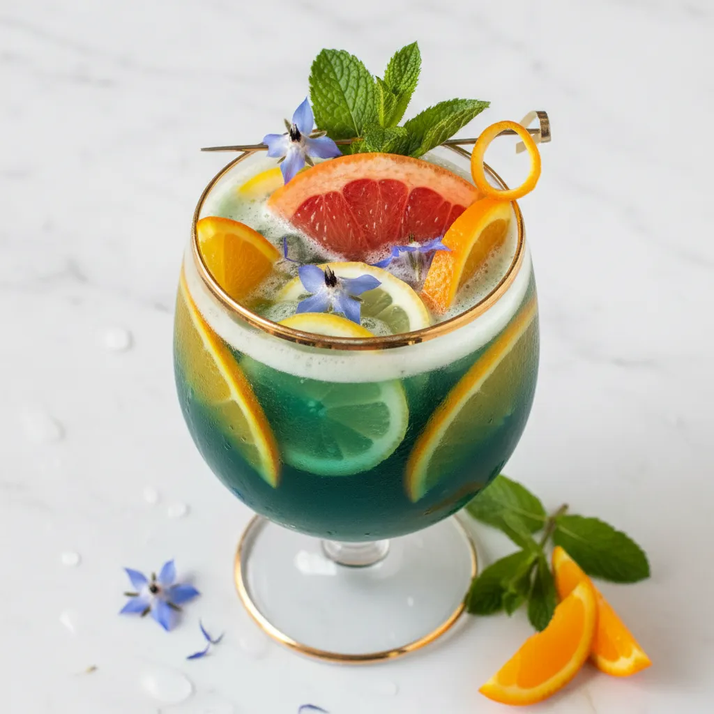 Spring Citrus and Mint Spirulina Mocktail