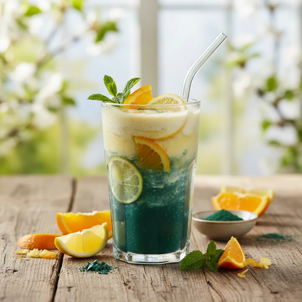 Spring Citrus and Spirulina Revitalizing Smoothie