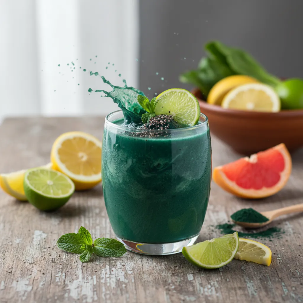 Spring Green Citrus Boost Smoothie with Spirulina Splash
