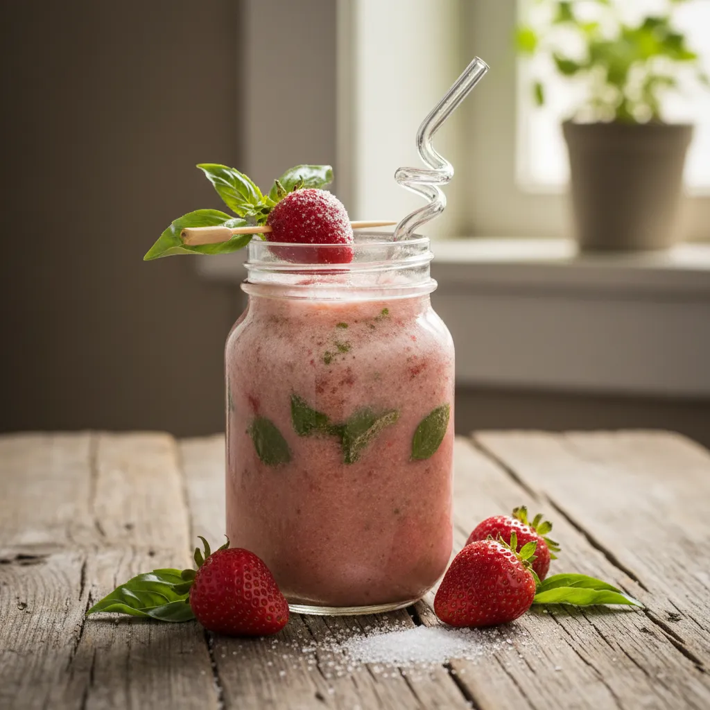 Strawberry Basil Sparkler Smoothie