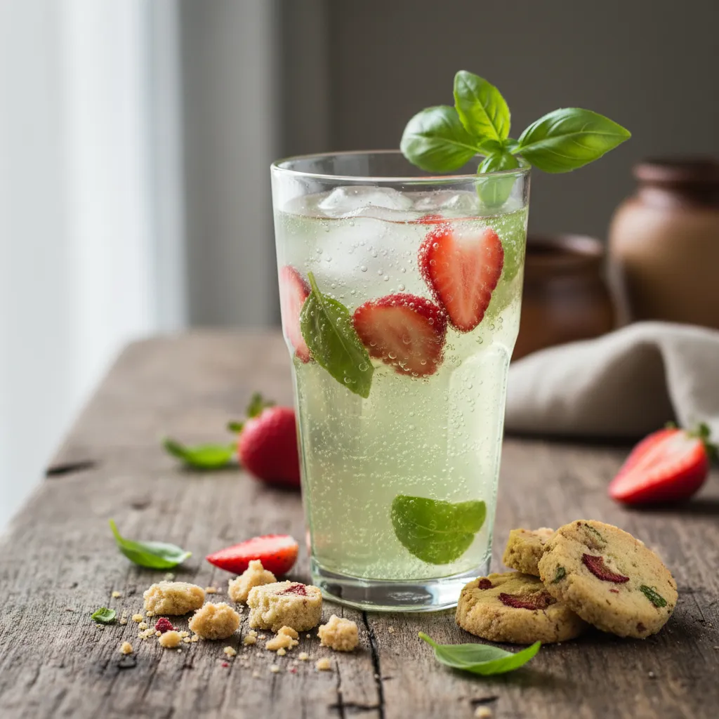 Strawberry Basil Sparkling Green Tea