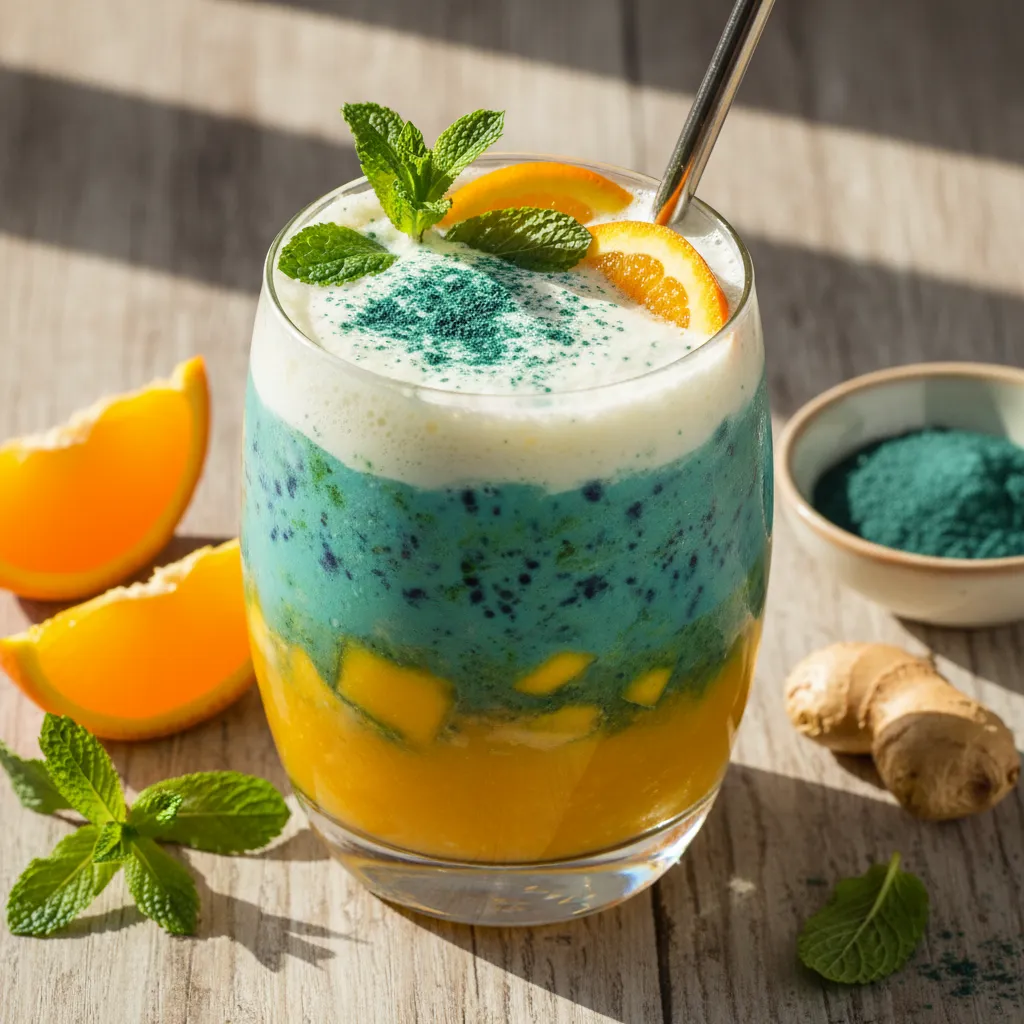 Sunny Citrus Mint Spirulina Smoothie