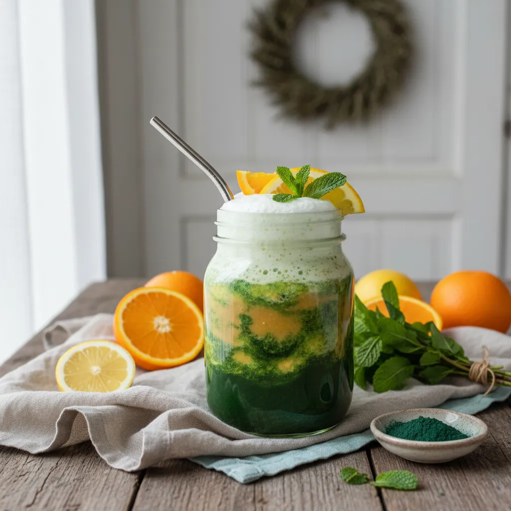 Sunny Citrus Mint Spirulina Smoothie