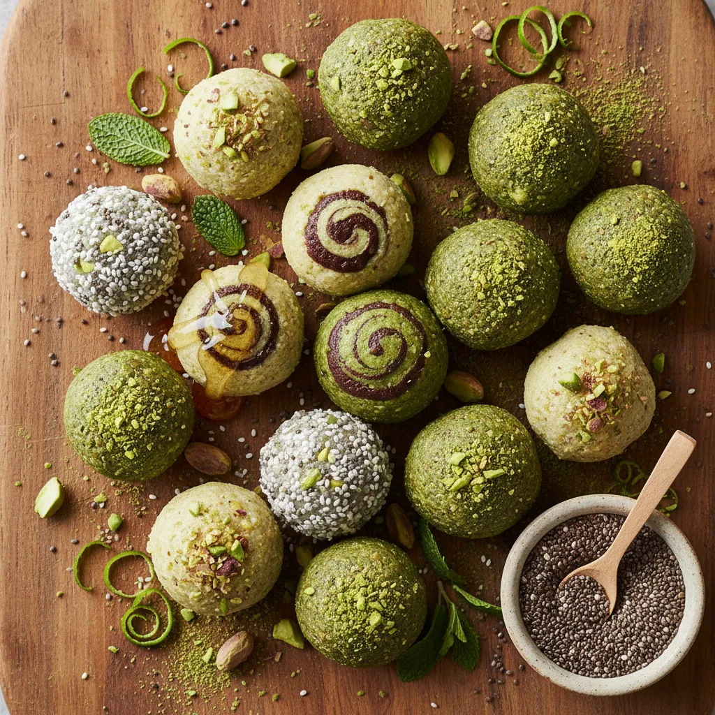 Surprising Avocado and Matcha Chia Energy Bites