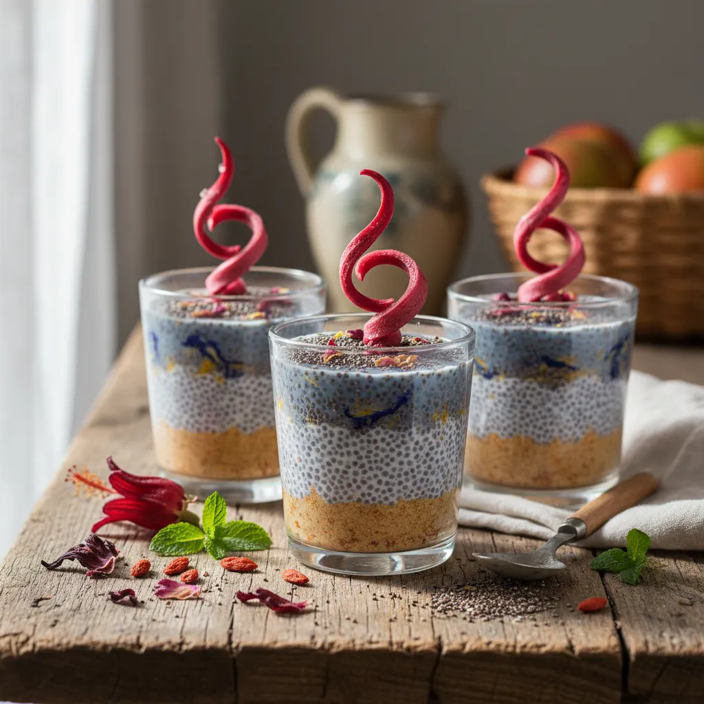 Surprising Floral Chia Seed Energy Cups with Hibiscus Twist