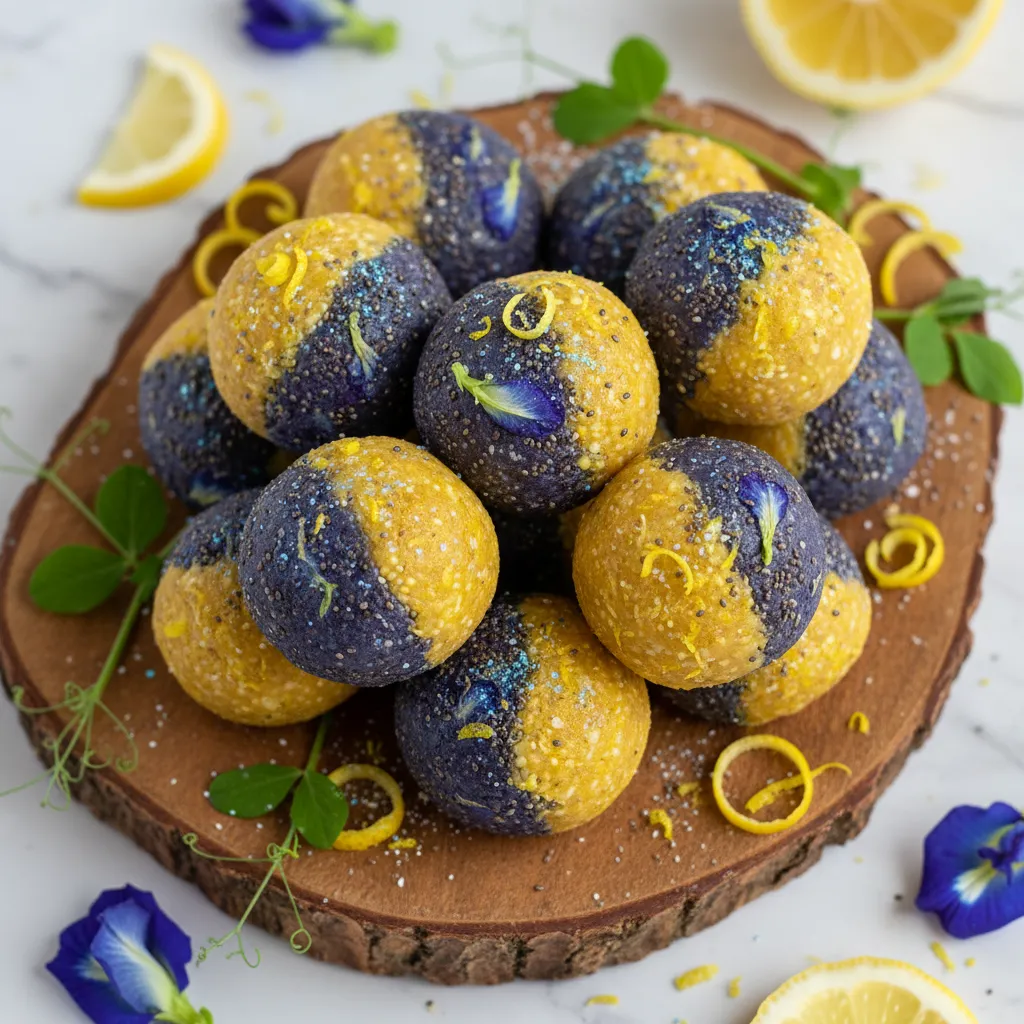 Surprising Pea Blossom and Lemon Chia Energy Bites
